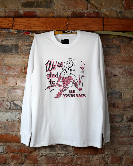 EKS.REI x IJK GLAD TO SEE YOU'RE BACK - WHITE LONG SLEEVE